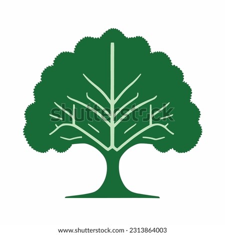 single tree vector illustrations,simple flat vector