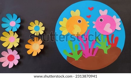 fish from paper for class wall decoration