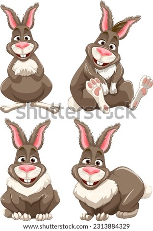 Cute rabbit cartoon character illustration