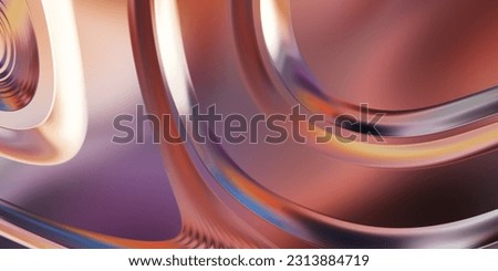 3D illustration of colorful wavy reflective design wallpaper. Graphic illustration for wallpaper, banner, background, card, book cover or website. Abstract background. 