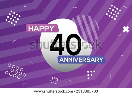 Vector 40th year anniversary logo vector design anniversary celebration with colorful geometric shape
