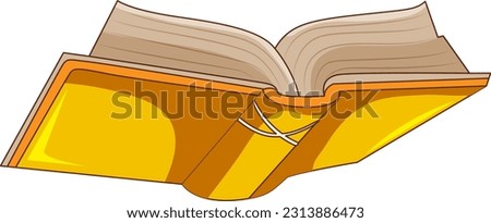 Isolated yellow book cartoon illustration