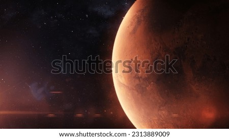 Mars - Surface of the red planet. Picture of Mars the red planet. Royalty-Free Stock Photo #2313889009