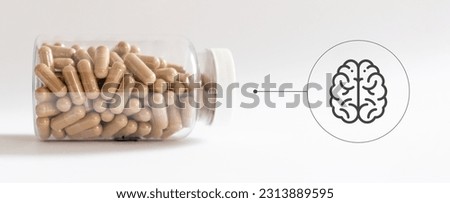 Ashwagandha supplement supporting brain function, resistance to stress and fatigue Royalty-Free Stock Photo #2313889595