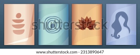 Editable set template banner poster  -spa - beauty - holistic - welfare with logo or sign symbols.Invitation or presentation corporate. Layout brochure leaflet or flyer.Minimal futuristic Royalty-Free Stock Photo #2313890647