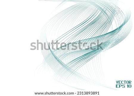 Abstract White and Blue Pattern with Waves. Striped Linear Texture. Vector. 3D Illustration
