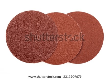 Set of sandpaper grit on white background