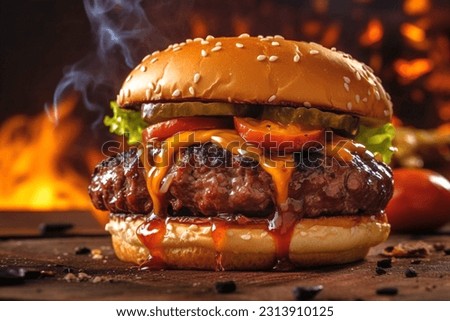 A photo of a burger