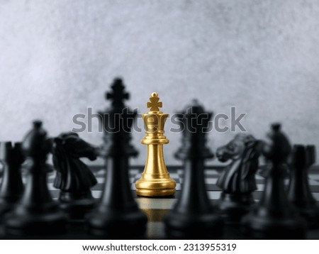Golden king chess encounter black chess team. Leadership Concepts. 