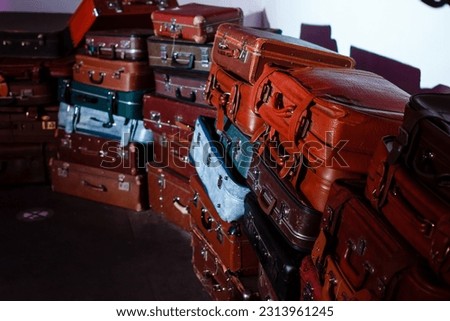 A lot of Old vintage suitcases