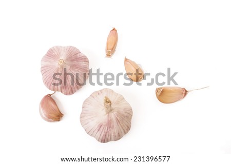 garlic top view Royalty-Free Stock Photo #231396577