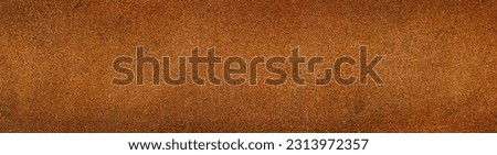 Background, texture of a rusty metal surface. Wide format, banner with vignetting.