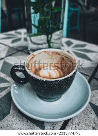 Coffee cup in coffee shop - Vintage effect style pictures.
