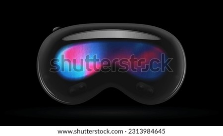 Vision Pro-High-tech Futuristic technology VR Glasses -Virtual reality device, 360 VR modern helmet-vector illustration Royalty-Free Stock Photo #2313984645