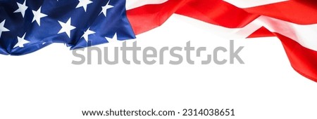American flag background, USA flag on white.