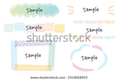 Set of stylish watercolor frames