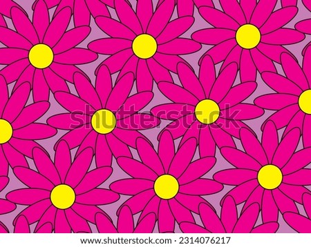 Horizontal banner or floral backdrop decorated with gorgeous multicolored blooming flowers and leaves border. Spring botanical flat vector illustration on white background.