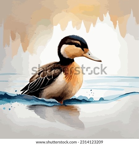 Watercolor Duck art illustration collection