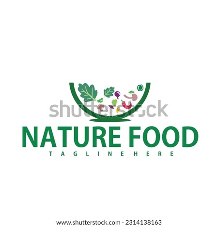 
a natural food logo with vector design
