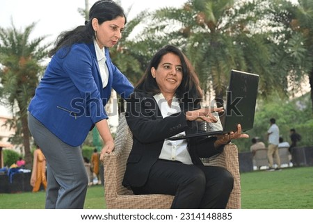 Portrait of an Indian businesswomen doing virtual meeting
