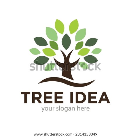 Tree Idea Logo Design Illustration