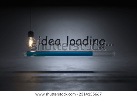 Idea loading concept suitable for business presentation progress bar loading success, Creative idea loading concept.