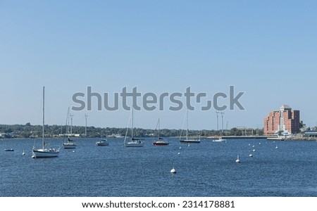 A wide angle shot of Point Gloria in Taunton River, Massachusetts Royalty-Free Stock Photo #2314178881