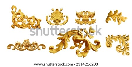 Golden baroque and  ornament elements
 Royalty-Free Stock Photo #2314216203