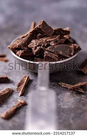 Dark chocolate broken into pieces