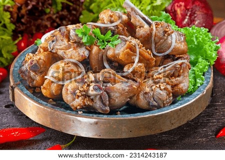 fried chicken piecesn, frango a passarinho Royalty-Free Stock Photo #2314243187