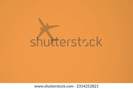 airplane flying in smoke filled sky, brooklyn, new york city (hazy, smoky, smog from wildfires in nova scotia, canada) pollution from fire, yellow sky Royalty-Free Stock Photo #2314252821