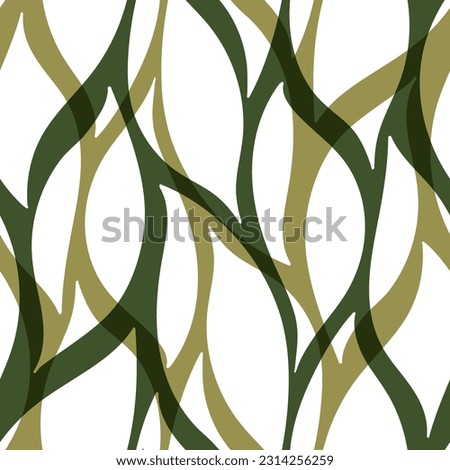 Green leaves seamless vector pattern. Watercolor tea leaf background, textured jungle print.	