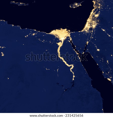 City lights Of Egypt ,Elements of this image are furnished by NASA
