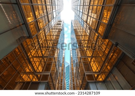Exterior of high rise office building. Modern architecture abstract background Royalty-Free Stock Photo #2314287109