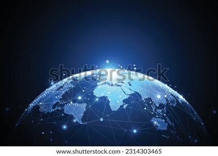 Global network connection. World map point and line composition concept of global business. Vector Illustration