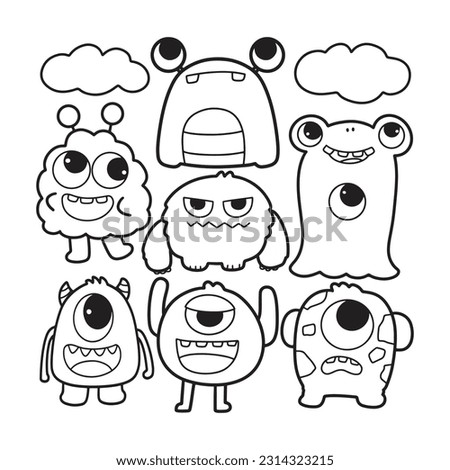 cute monster collection vector illustration