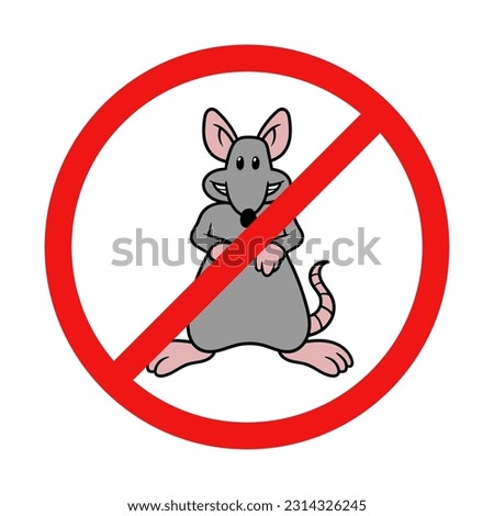 No Rat Sign on White Background