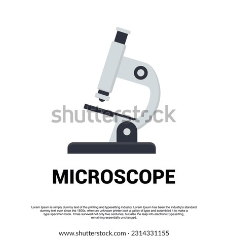 Microscope isolated on white background. Vector illustration. Flat design