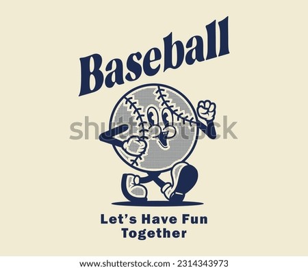  cartoon character of baseball Graphic Design for T shirt Street Wear and Urban Style