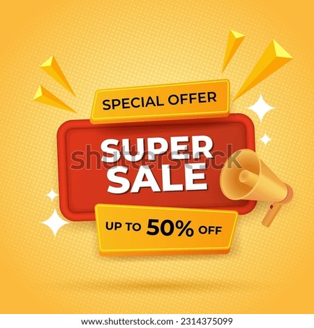 Super Sale banner template design. special offer campaign or promotion for social media and website
