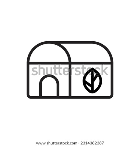 Eco Glass House Outline Icon Vector Illustration