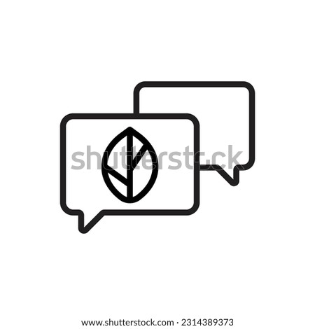 Eco Chat Outline Icon Vector Illustration