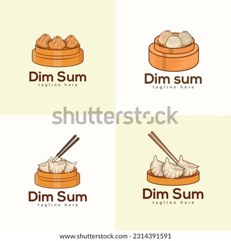 Taste Healthy, Dim Sum Logo Illustration With Chopsticks In A Bamboo Plate, Hi-Quality Premium Dim Sum Clip Art. Foods Illustrations Food Design. Delicious Dim Sum Food Illustrations Design And Vector