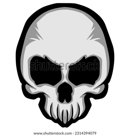 Skull head art illustration logo mascot darkness