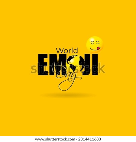 Vector illustration of World Emoji Day 17 July social media story feed template Royalty-Free Stock Photo #2314411683