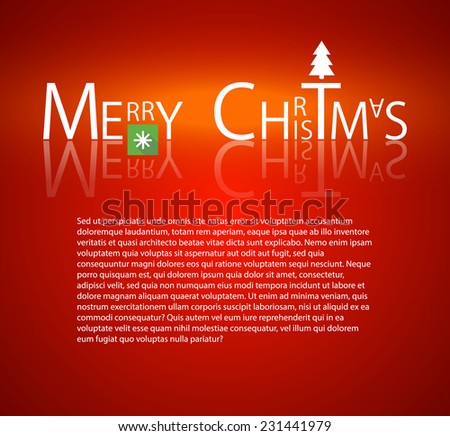Merry Christmas lettering design. Greeting card. Vector illustration