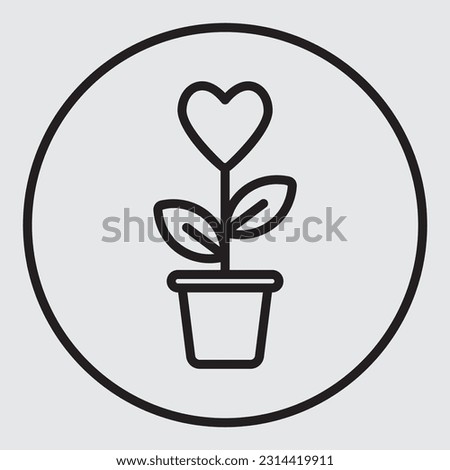 Love plant icon in line style, use for website mobile app presentation
