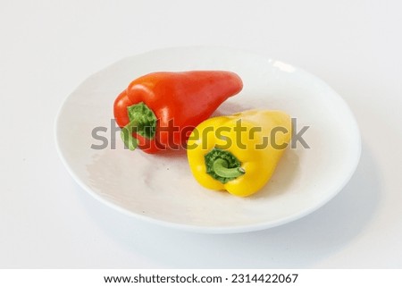 Paprika Paprica Fresh Organic Green Vegetable Cooking Food Ingredient White Background Picture