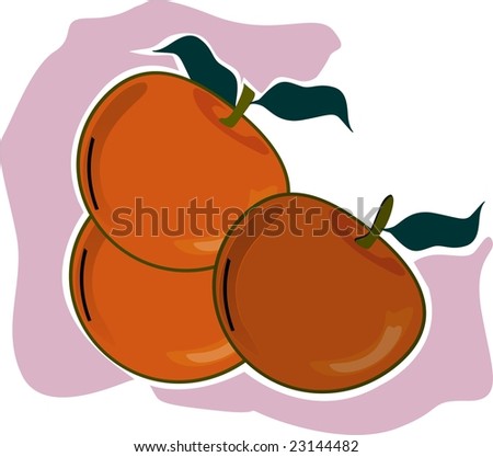 Illustration of orange and leafs	