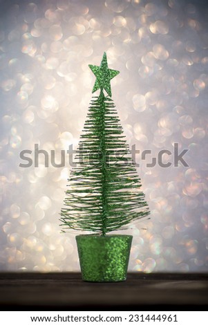 Christmas greeting card with Christmas decorations.